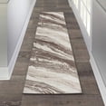 thumbnail image 1 of Luxe Weavers Geometric Abstract Brown 2x7 Art Deco Marble Swirl Area Rug, 1 of 9