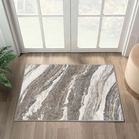 Luxe Weavers Geometric Abstract Gray 2x3 Art Deco Marble Swirl Area Rug