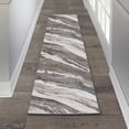 thumbnail image 1 of Luxe Weavers Geometric Abstract Gray 2x7 Art Deco Marble Swirl Area Rug, 1 of 8