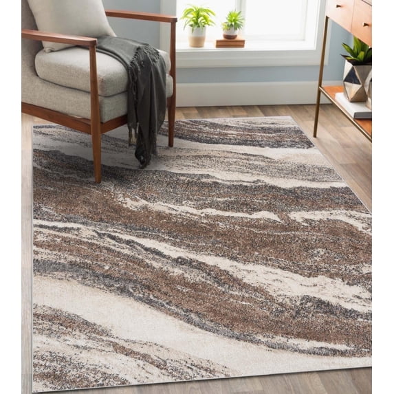 Luxe Weavers Geometric Abstract Gray 6x9 Art Deco Marble Swirl Area Rug