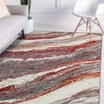thumbnail image 1 of Luxe Weavers Geometric Abstract Red 4x5 Art Deco Marble Swirl Area Rug, 1 of 10