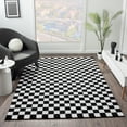 thumbnail image 1 of Luxe Weavers Geometric Checkered Black and White Area Rug 8x10, Modern Stain Resistant Carpet, 1 of 8