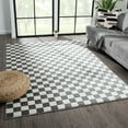 thumbnail image 1 of Luxe Weavers Geometric Checkered Gray and White Area Rug 6x9, Modern Stain Resistant Carpet, 1 of 8