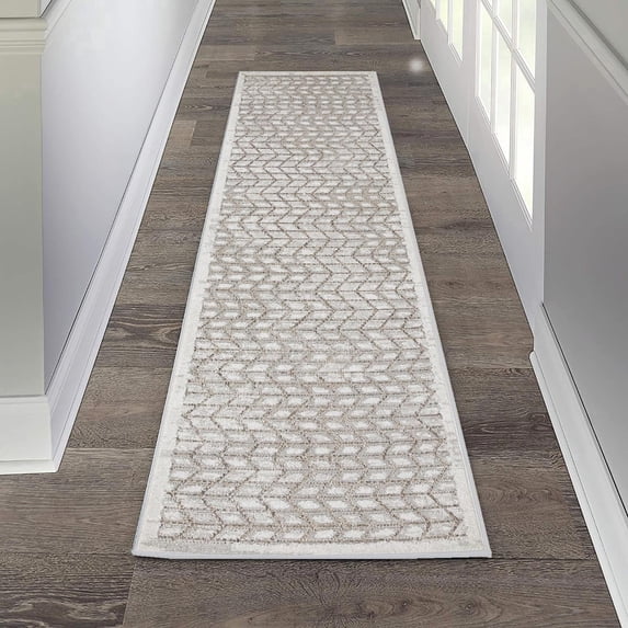 Luxe Weavers Geometric Chevron Mushroom 2x7 Runner Rug