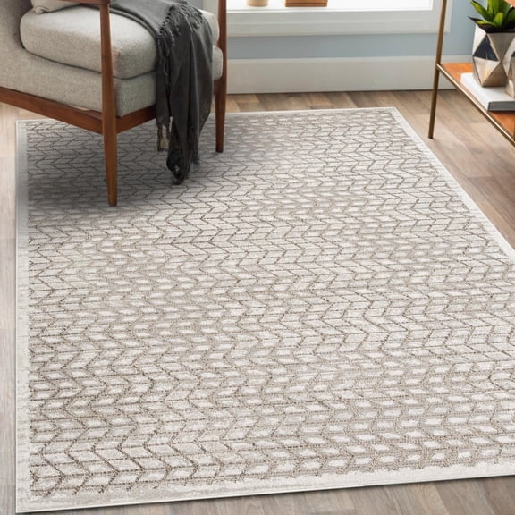Luxe Weavers Geometric Chevron Mushroom 5x7 Area Rug