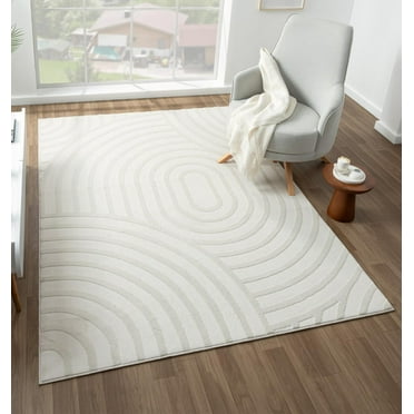 Luxe Weavers Geometric Cream 8x10 Area Rug for Living Rooms