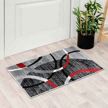 Luxe Weavers Geometric Gray Swirls 2x3 Modern Abstract Area Rug Carpet