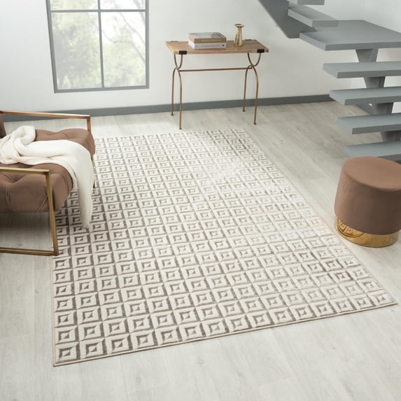 Luxe Weavers Geometric Metallic Gray 8x10 Area Rug, Greek Key Pattern Carpet