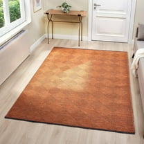 Luxe Weavers Geometric Non-Slip Orange 8x10 Washable Area Rug, Modern Carpet