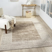 Luxe Weavers Geometric Solid Medium Pile Beige 8x10 Area Rug, Indoor Carpet