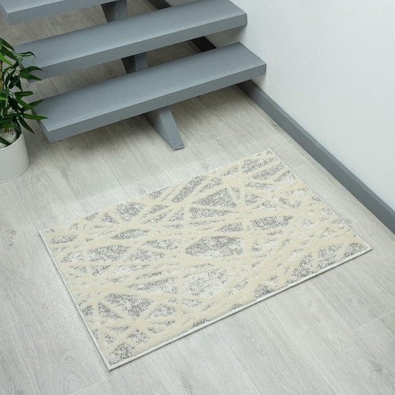 Luxe Weavers Gray 2x3 Geometric Abstract Lines Area Rug