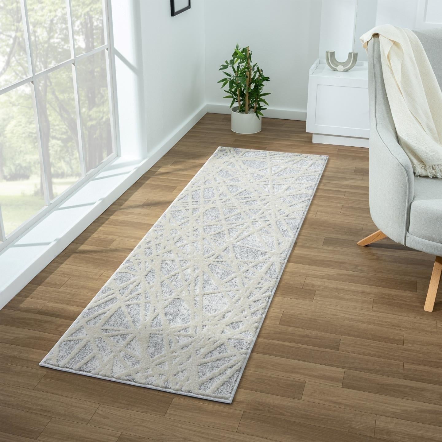 Luxe Weavers Gray 2x7 Geometric Abstract Lines Area Rug - Walmart.com