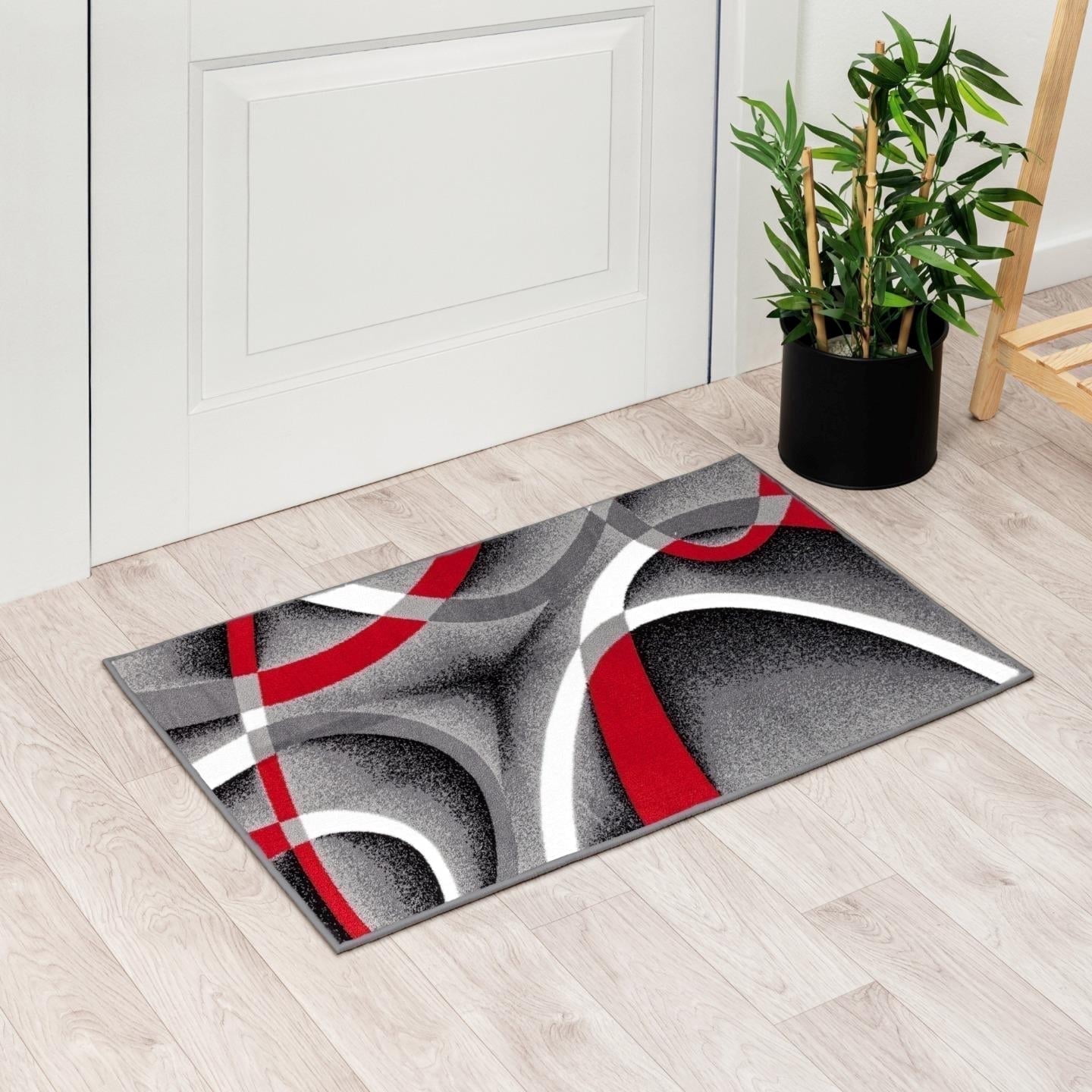 Luxe Weavers Gray Modern Abstract Area Rug 2x3 Geometric Living Room Carpet