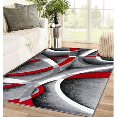 Luxe Weavers Gray Modern Abstract Area Rug 4x5 Geometric Living Room Carpet