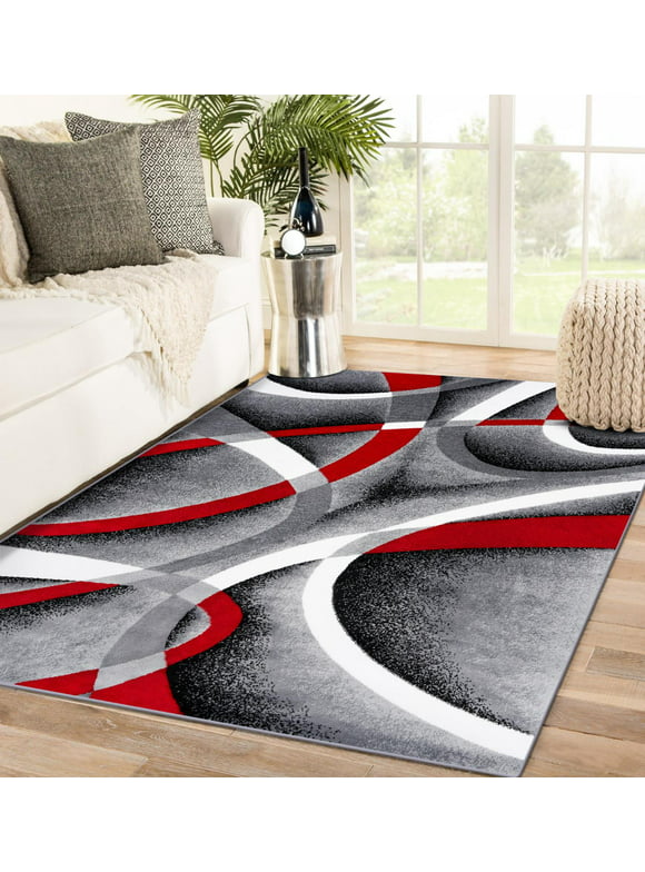 Luxe Weavers Gray Modern Abstract Area Rug 5x7 Geometric Living Room Carpet