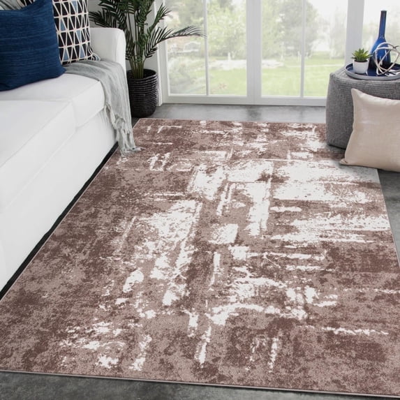 Luxe Weavers Hampstead Collection 49 Beige 4x5 Abstract Area Rug