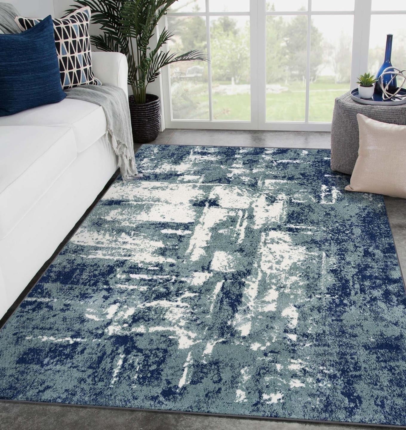 Luxe Weavers Hampstead Collection 49 Blue 4x5 Abstract Area Rug ...