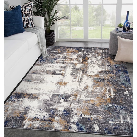 Luxe Weavers Hampstead Collection 49 Gray 5x7 Abstract Area Rug