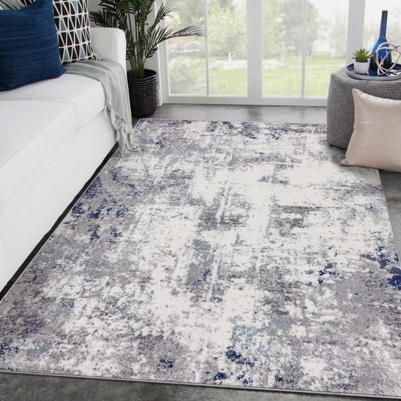 Luxe Weavers Hampstead Collection 49 Ivory 8x10 Abstract Area Rug