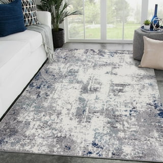 (D456) Ronin Ivory Tufted Non-Slip Area Rug, 8x10