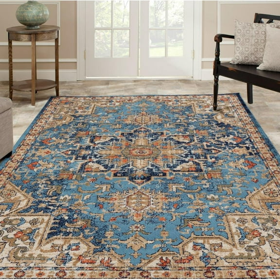 Luxe Weavers Howell Collection Area Rug 2527 Blue 5x7