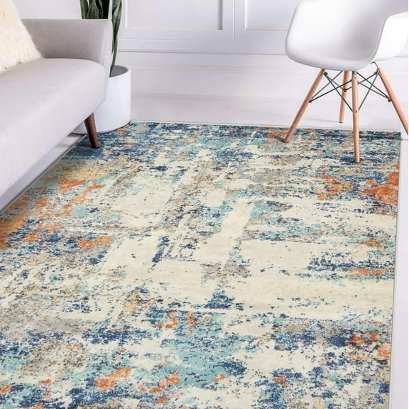 Luxe Weavers Kingsbury Collection Abstract Area Rug 7663 Multicolor 5x7