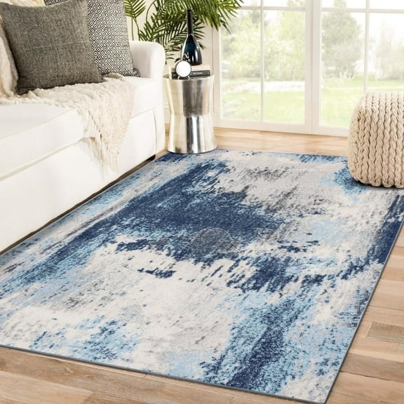 Luxe Weavers Kingsbury Collection Abstract Area Rug 7773 Blue 8x10