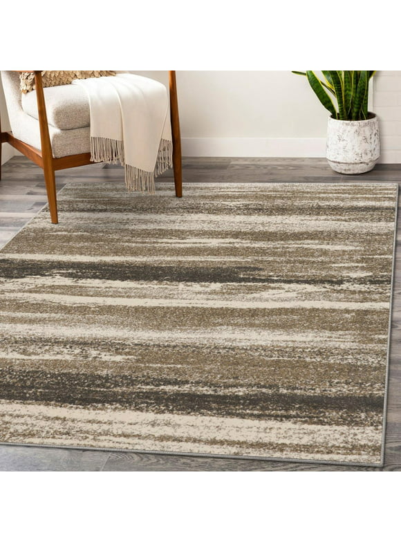 Luxe Weavers Lagos Collection 7501 Beige Size 2x3 Abstract Area Rug