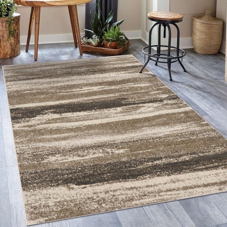 Luxe Weavers Lagos Collection 7501 Beige Size 5x7 Abstract Area Rug
