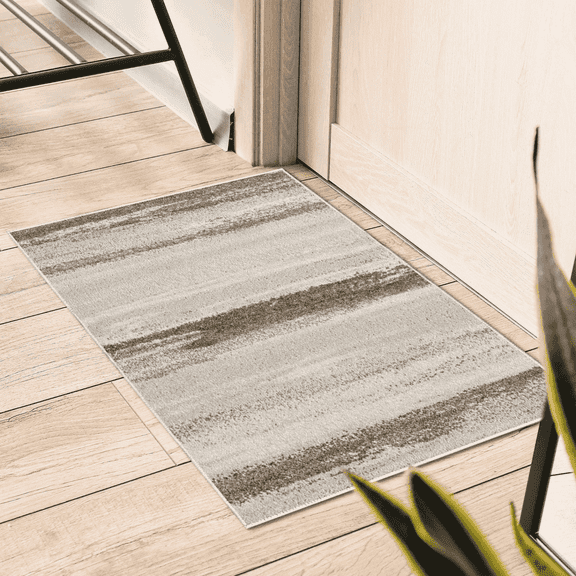 Luxe Weavers Lagos Collection 7501 Brown and Beige 2x3 Abstract Area Rug