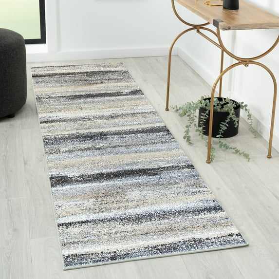 Luxe Weavers Lagos Collection 7501 Gray 2x7 Abstract Area Rug