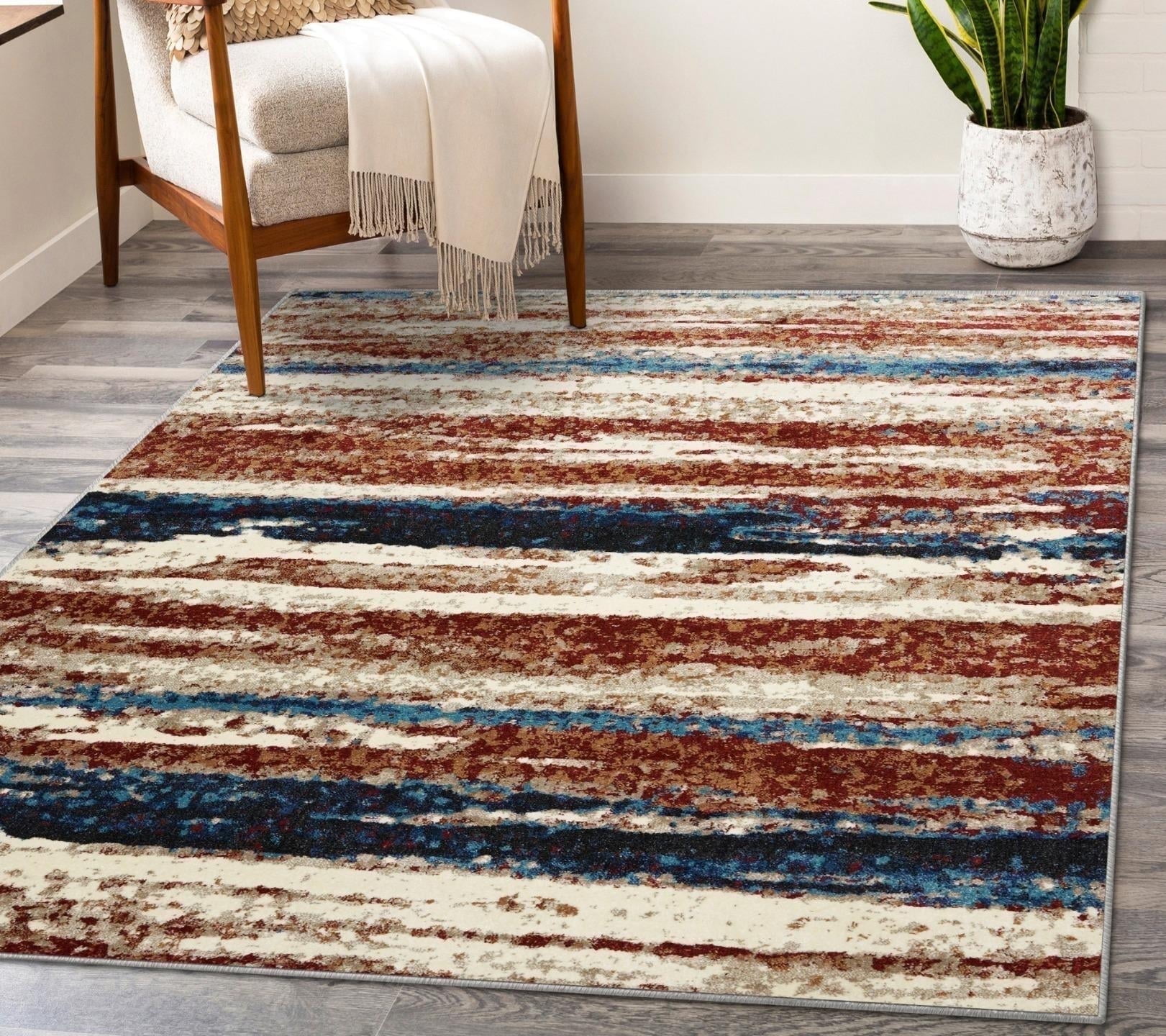 Luxe Weavers Lagos Collection 7501 Passion 2x7 Abstract Area Rug