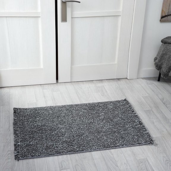 Luxe Weavers Machine Woven Smoke 2x3 Area Rug Fringed, Textured Carpet