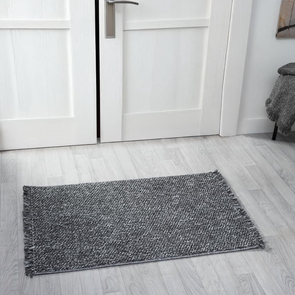 Luxe Weavers Machine Woven Smoke 2x3 Area Rug Fringed, Textured Carpet