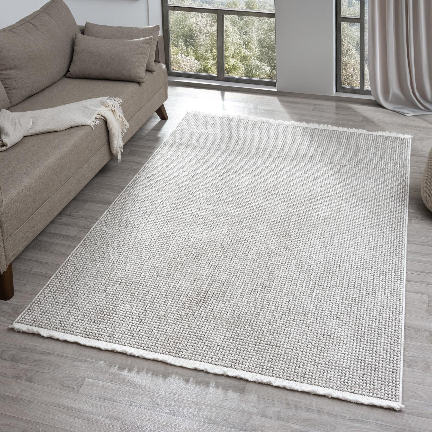 Photo inspiration: Gallery Detail: Luxe Weavers Machine Woven Stone 5X7 Area Rug Fringed Textured