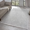 thumbnail image 1 of Luxe Weavers Machine Woven White Dark Gray 4x6 Area Rug Fringed, Textured Carpet, 1 of 10