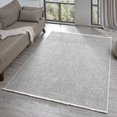 thumbnail image 1 of Luxe Weavers Machine Woven White Dark Gray 5x7 Area Rug Fringed, Textured Carpet, 1 of 10