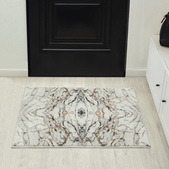 Luxe Weavers Marble Abstract Gray 2x3 Area Rug for Bedroom and Living Room