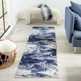 thumbnail image 1 of Luxe Weavers Marble Abstract Ocean Swirl Blue 2x7 Area Rug, Stain Resistant Carpet, 1 of 8