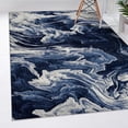 thumbnail image 1 of Luxe Weavers Marble Abstract Ocean Swirl Blue 4x5 Area Rug, Stain Resistant Carpet, 1 of 9