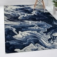 thumbnail image 1 of Luxe Weavers Marble Abstract Ocean Swirl Blue 9x12 Area Rug, Stain Resistant Carpet, 1 of 9
