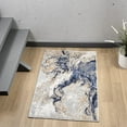 thumbnail image 1 of Luxe Weavers Marble Swirl Collection Blue Abstract 2x3 Area Rug Gold, 1 of 9
