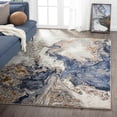 thumbnail image 1 of Luxe Weavers Marble Swirl Collection Blue Abstract 6x9 Area Rug Gold, 1 of 9
