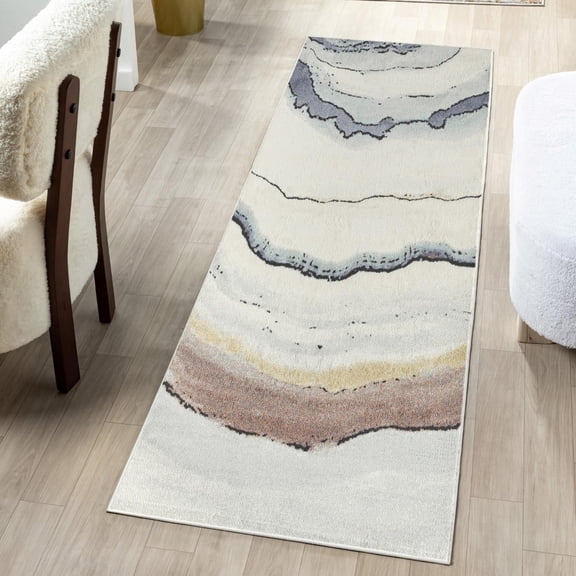 Luxe Weavers Marble Waved Multi 2x7 Area Rug, Indoor Carpet