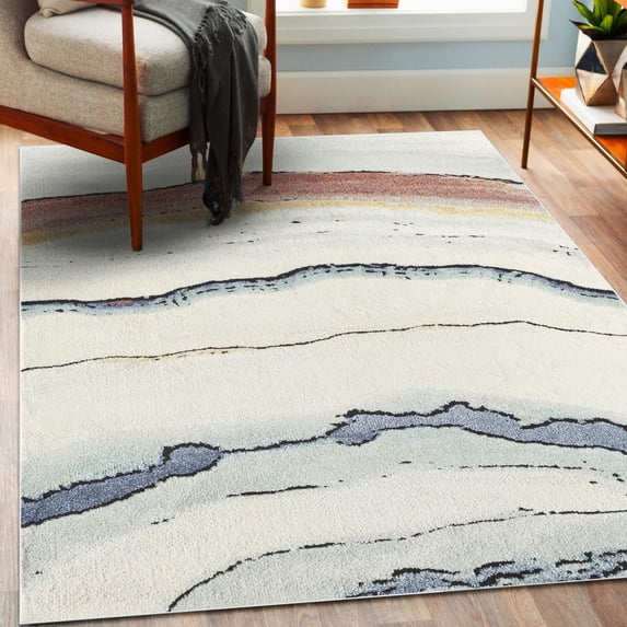 Luxe Weavers Marble Waved Multi 9x12 Area Rug, Indoor Carpet