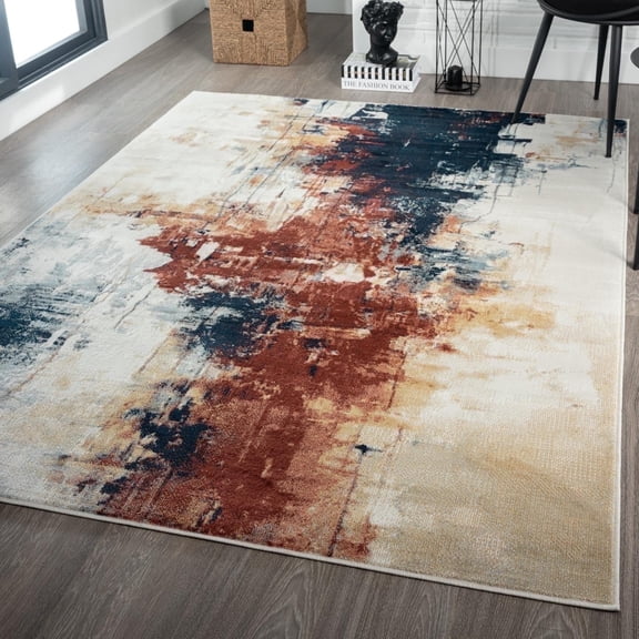Luxe Weavers Modern 5x7 Area Rug Multi Abstract Art Non-Shed Carpet