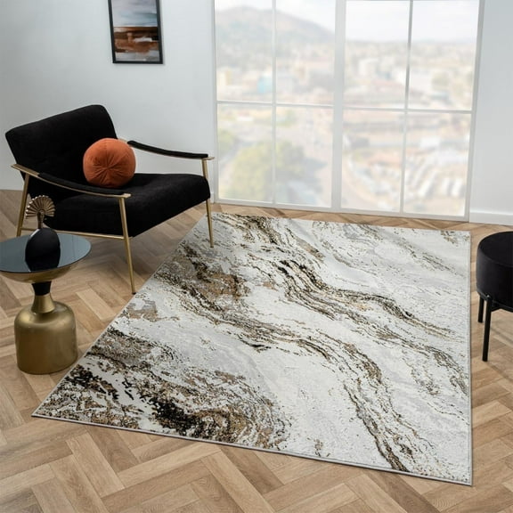 Luxe Weavers Modern Abstract Anthracite 8x10 Area Rug, Indoor Carpet