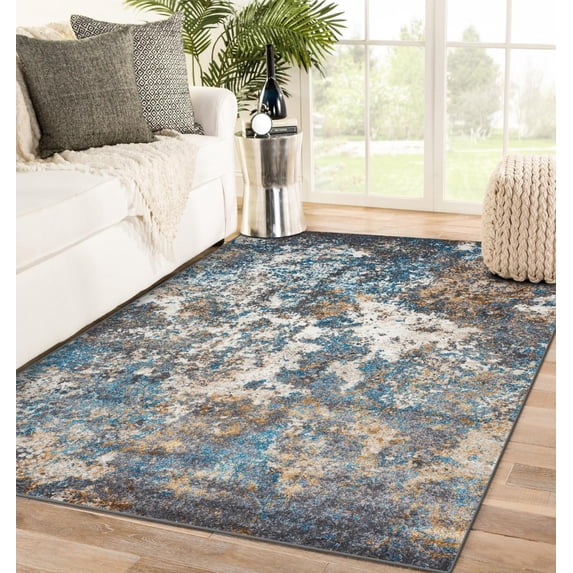 Luxe Weavers Modern Abstract Area Rug - Turquoise 5x7