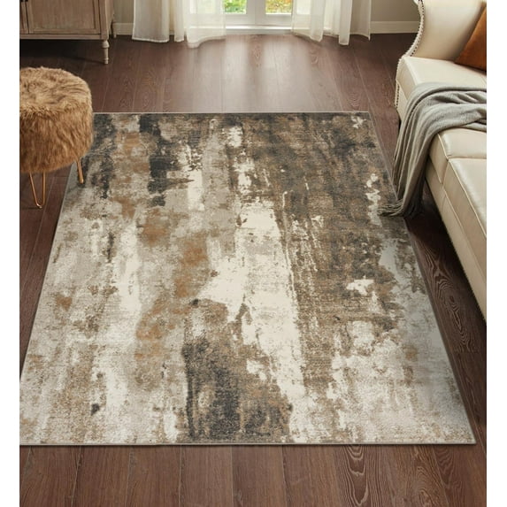 Luxe Weavers Modern Abstract Beige 8x10 Area Rug, Stain Resistant Carpet
