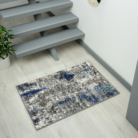 Luxe Weavers Modern Abstract Blue 2x3 Area Rug, Living Room Carpet